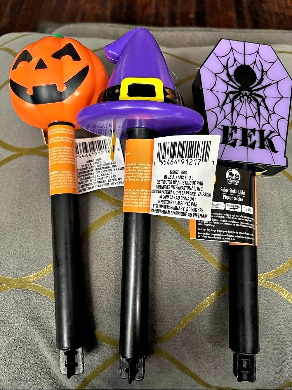 Greenbrier International Halloween Solar Stake Lights Set of 3